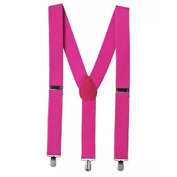 AMSCAN NWT Hot Pink Suspenders Adults One Size - Picture 1 of 2